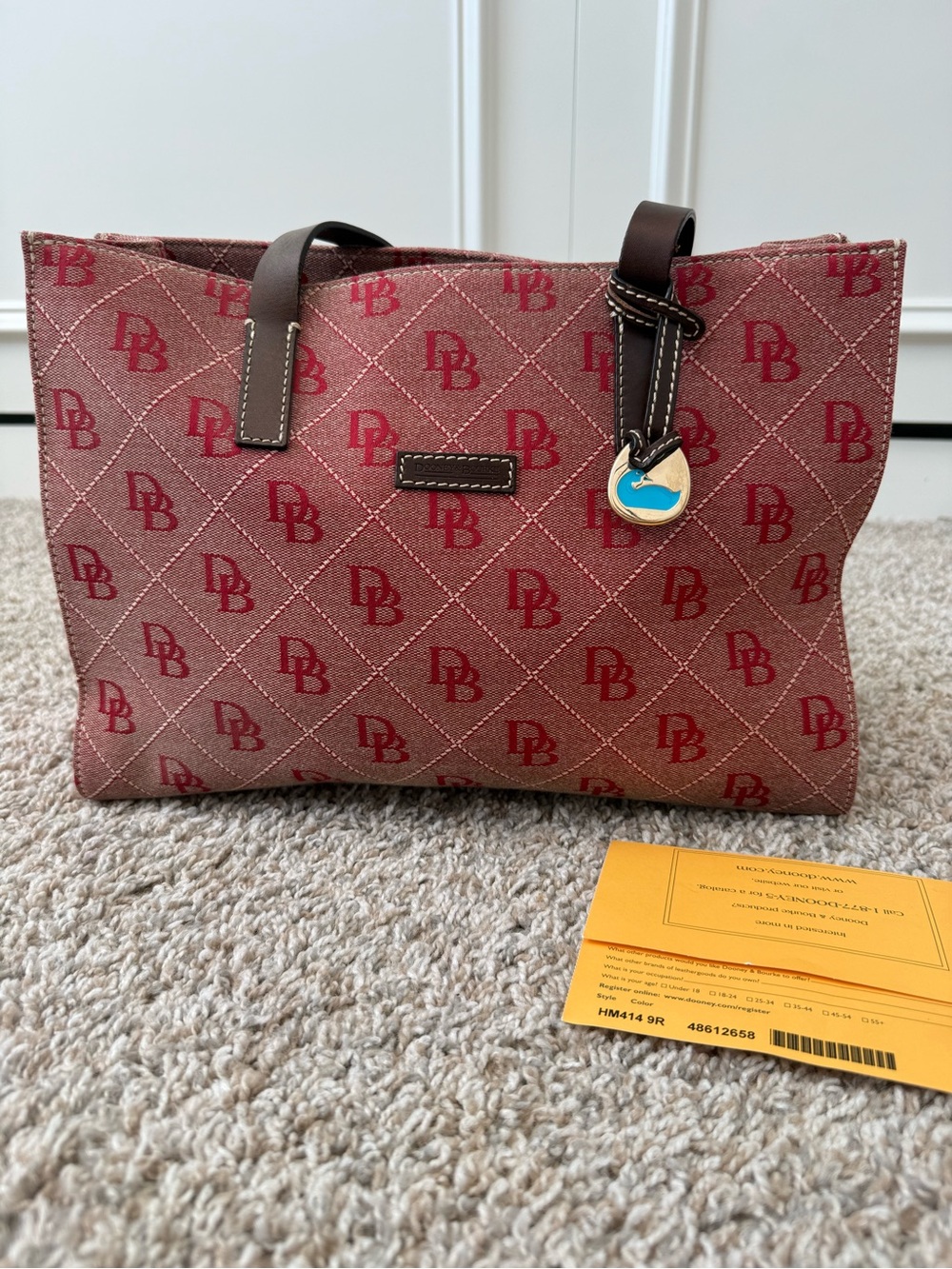 Dooney & Bourke Vintage Classic Monogram Signature East/West Tote